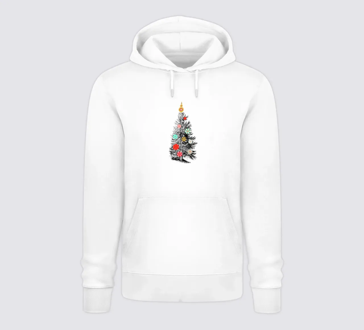 Retro Christmas Tree with Candy Ornaments felpa con cappuccio da showmemars