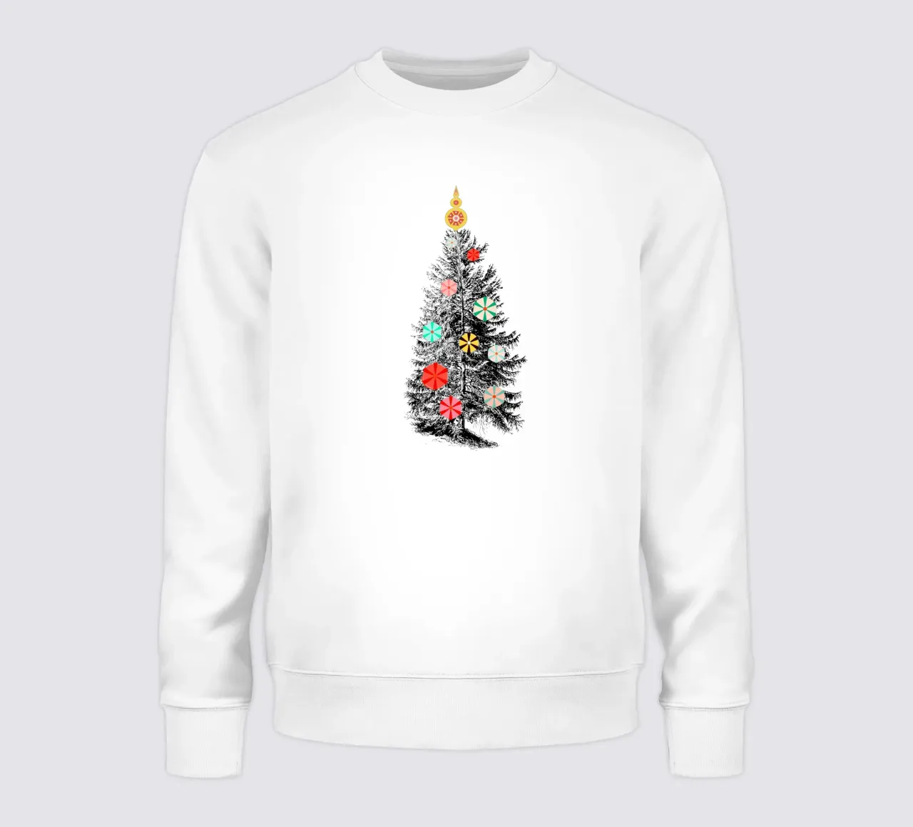 Retro Christmas Tree with Candy Ornaments sudadera de showmemars
