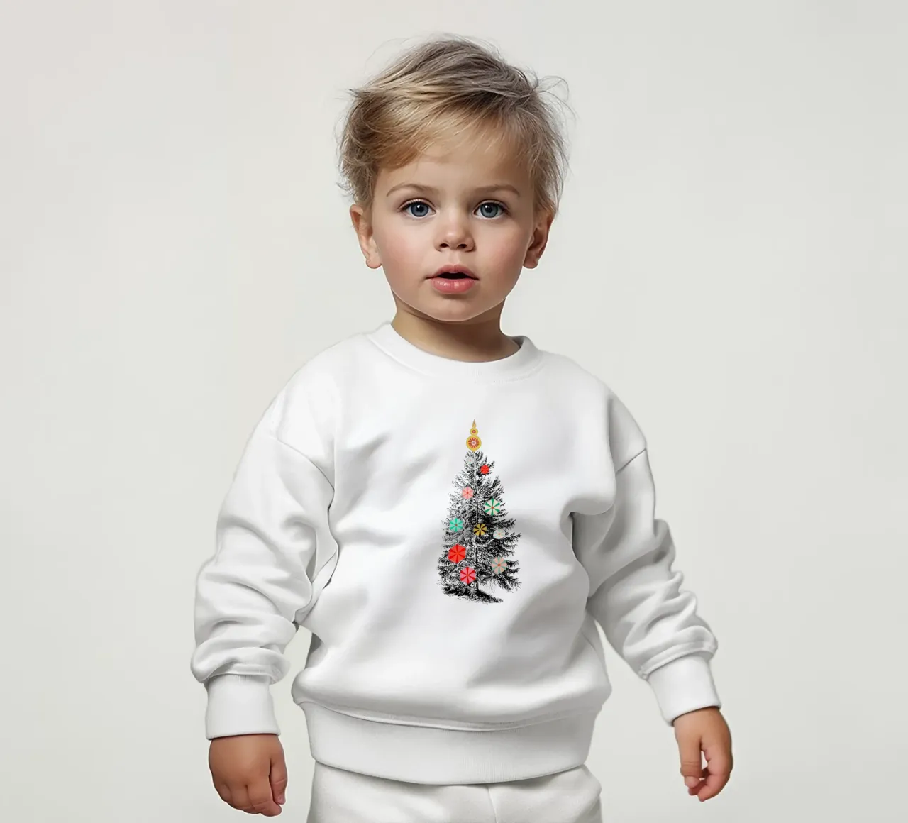 Retro Christmas Tree with Candy Ornaments felpa neonato da showmemars