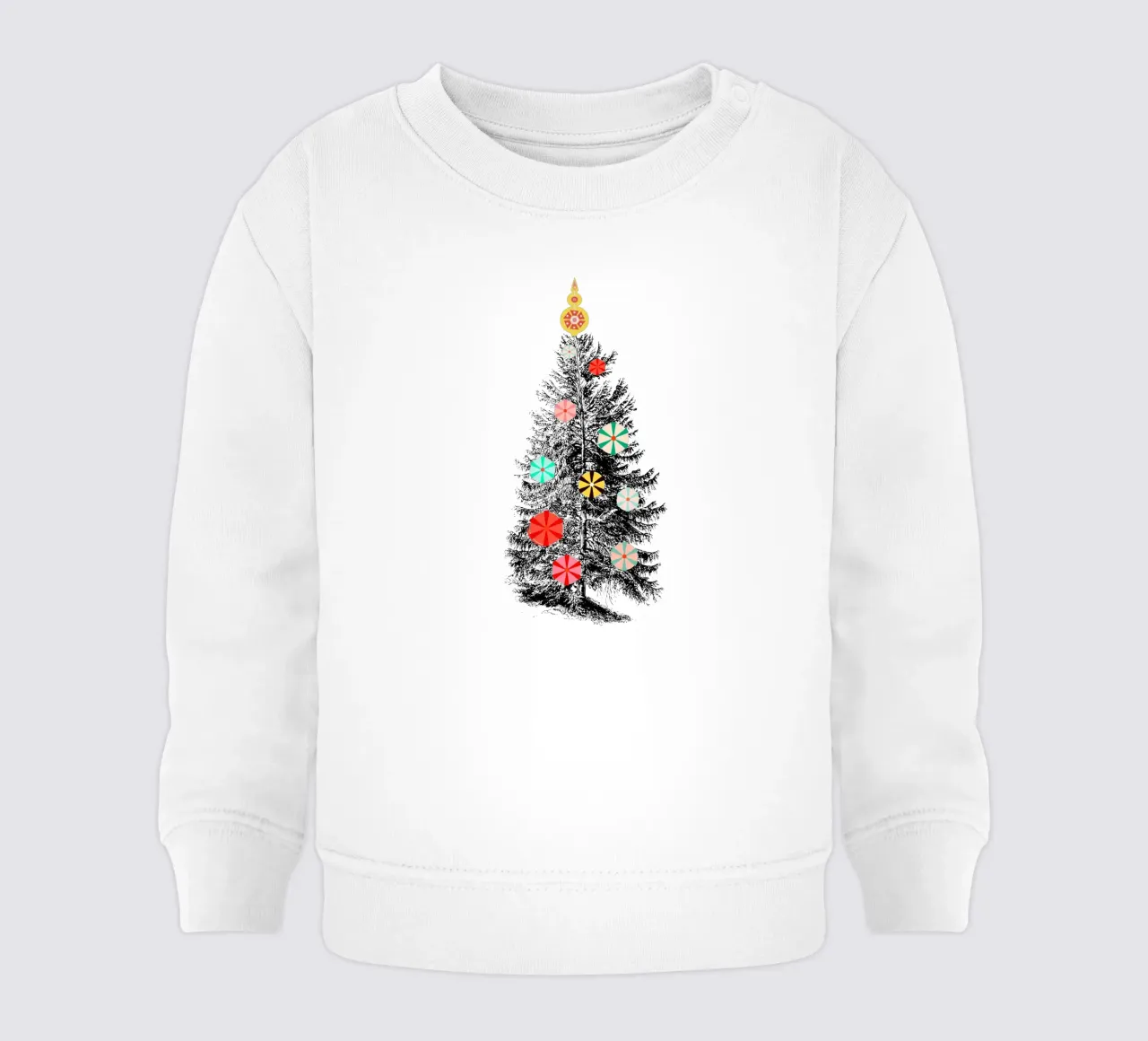 Retro Christmas Tree with Candy Ornaments felpa neonato da showmemars