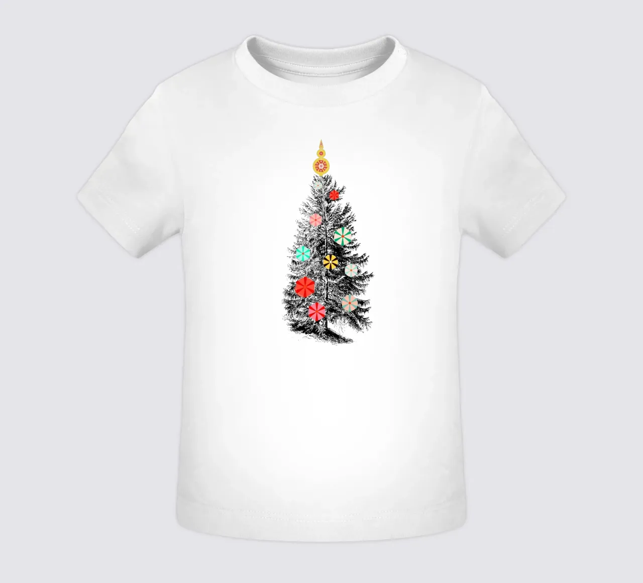 Albero di Natale retrò con ornamenti di caramelle maglietta neonato da showmemars