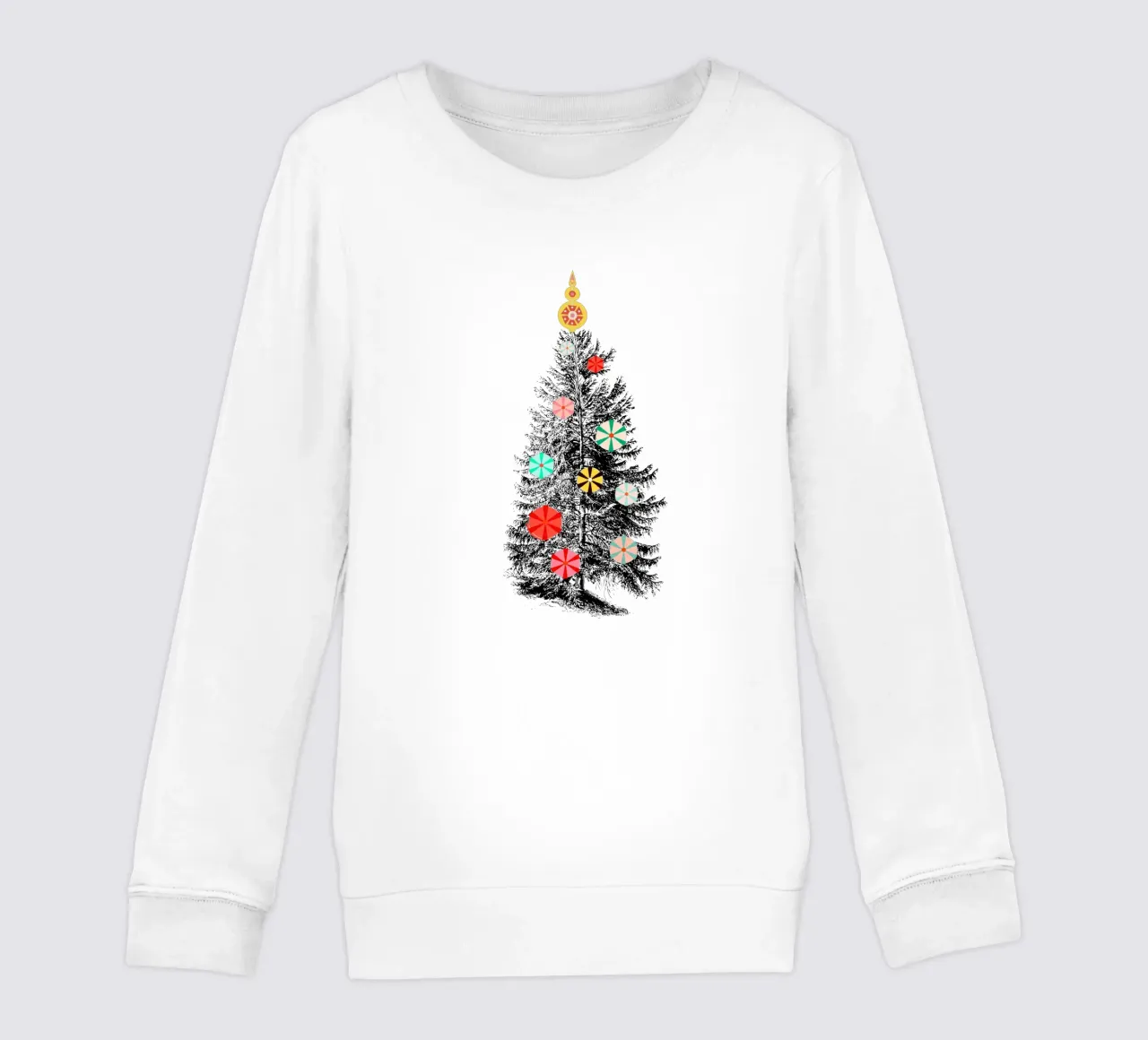Retro Christmas Tree with Candy Ornaments felpa bambino da showmemars