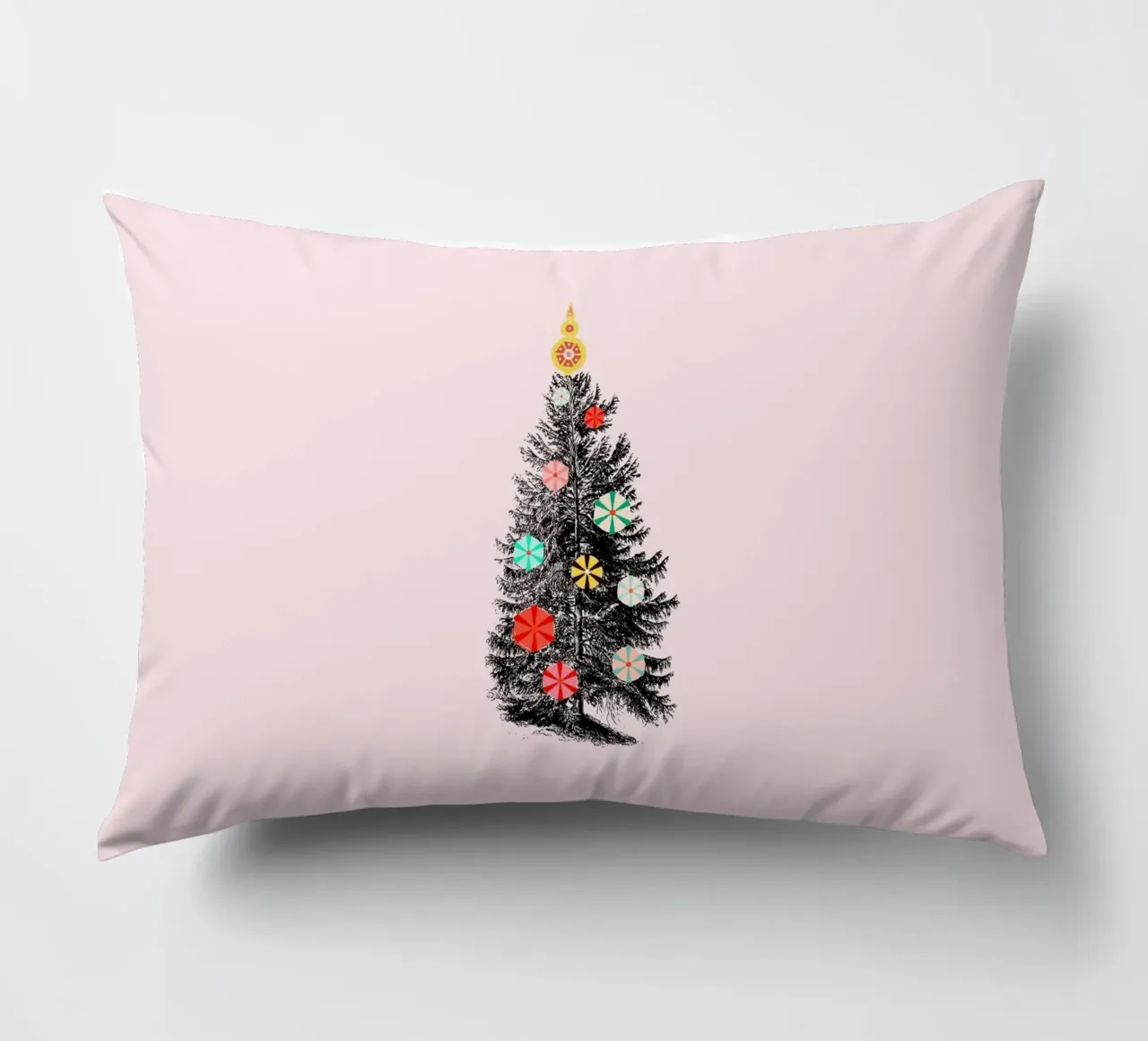 Retro Christmas Tree with Candy Ornaments cuscino da showmemars