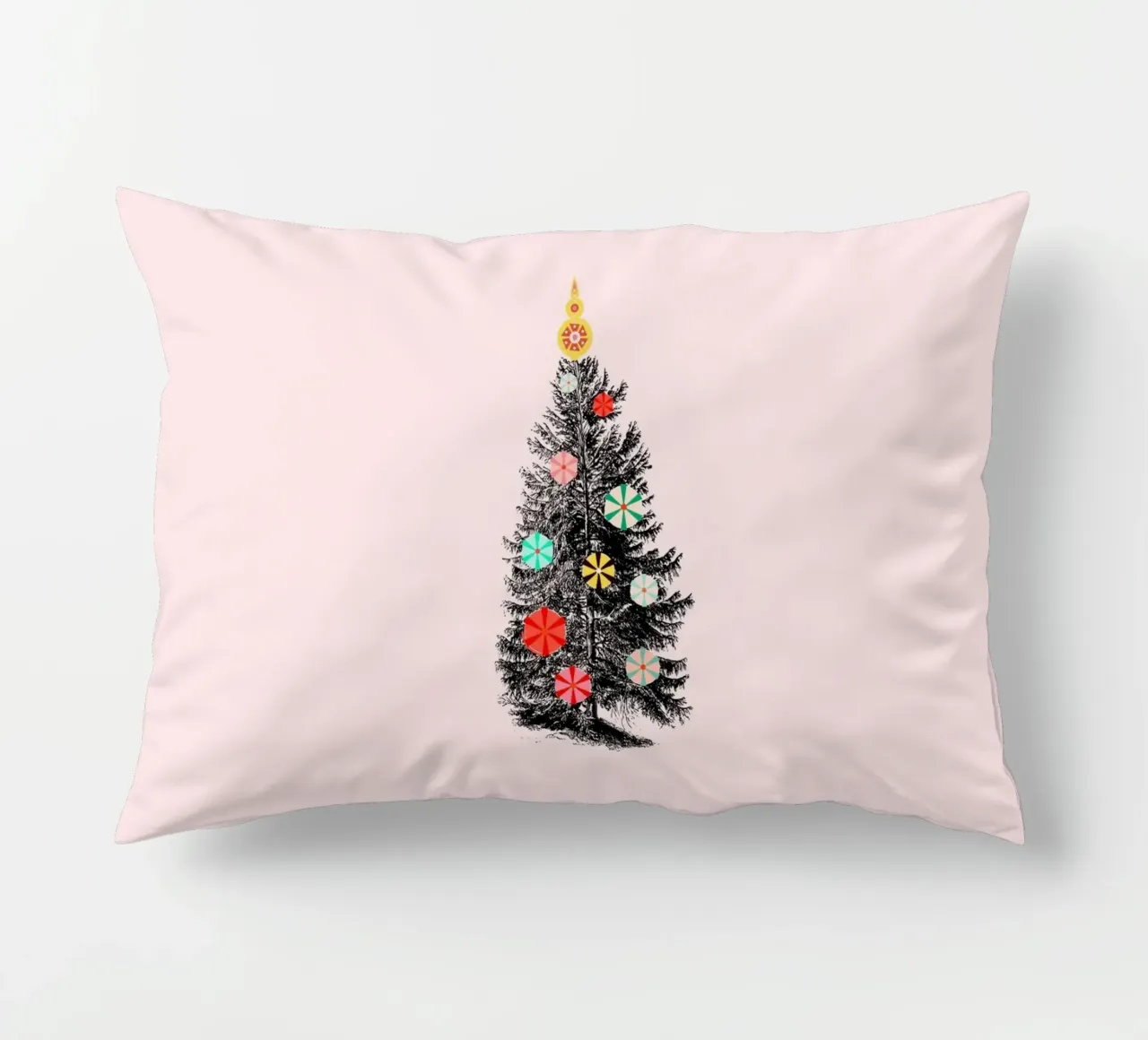 Retro Christmas Tree with Candy Ornaments cuscino da showmemars