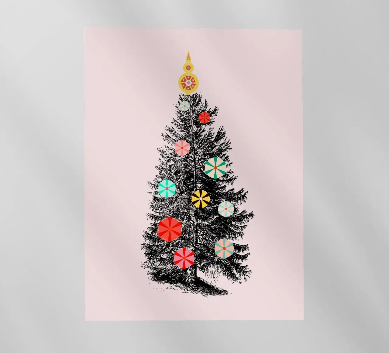 Retro Christmas Tree with Candy Ornaments pellicola backlit da showmemars