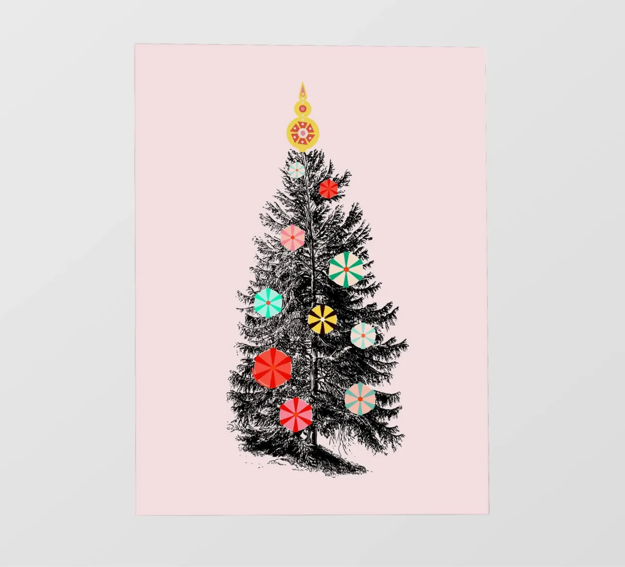 Retro Christmas Tree with Candy Ornaments pellicola backlit da showmemars