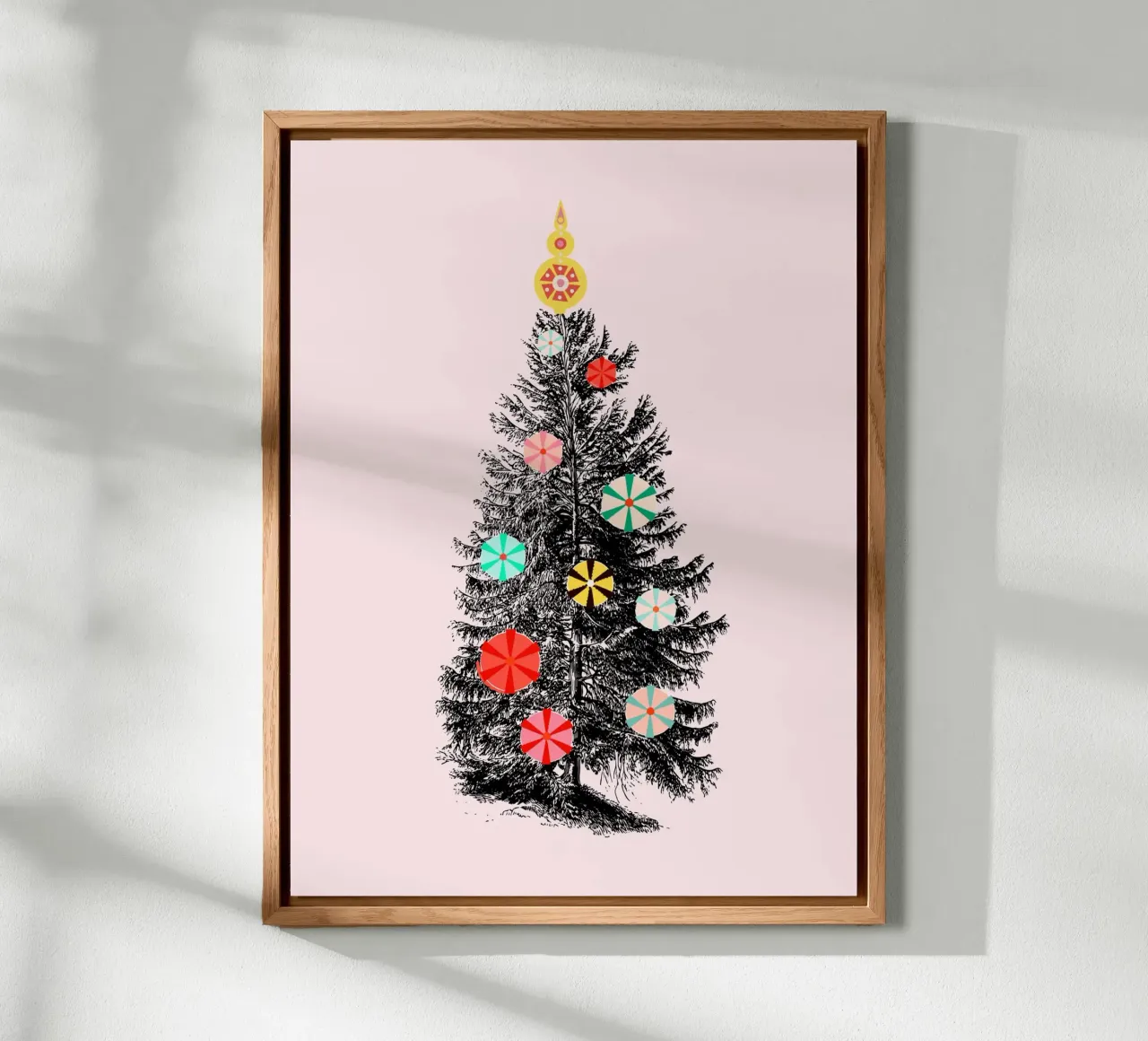 Retro Christmas Tree with Candy Ornaments alluminio dibond da showmemars