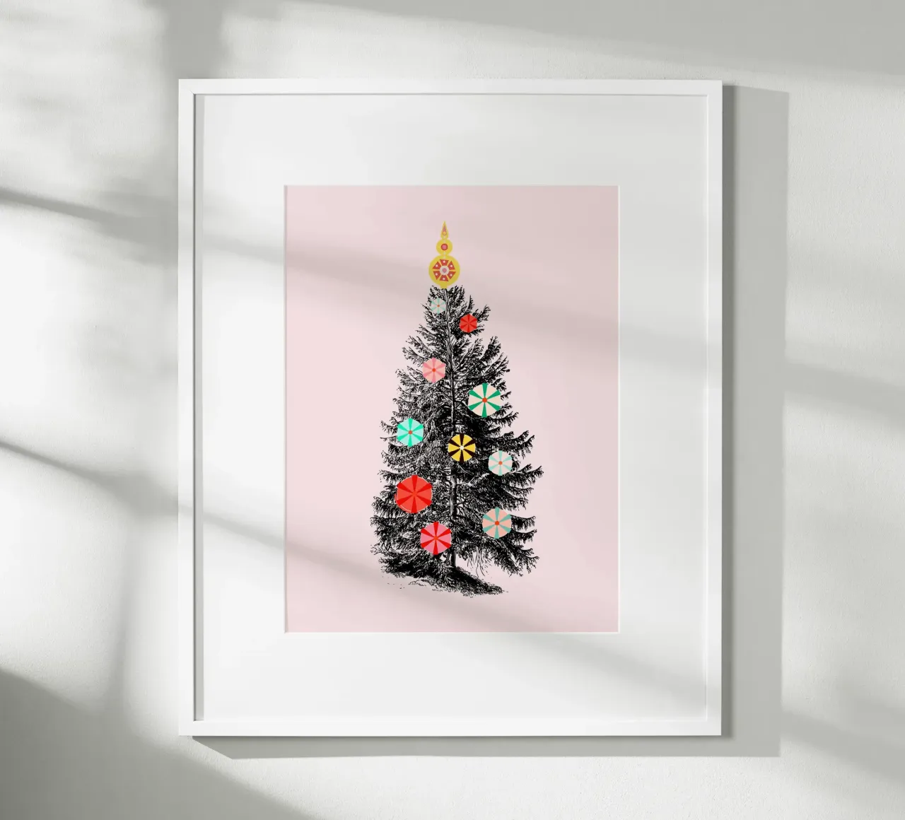Retro Christmas Tree with Candy Ornaments carta hahnemühle da showmemars