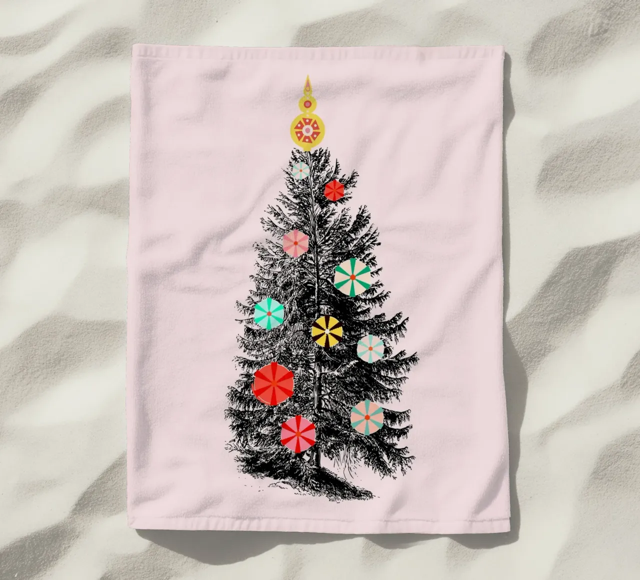 Retro Christmas Tree with Candy Ornaments telo mare da showmemars
