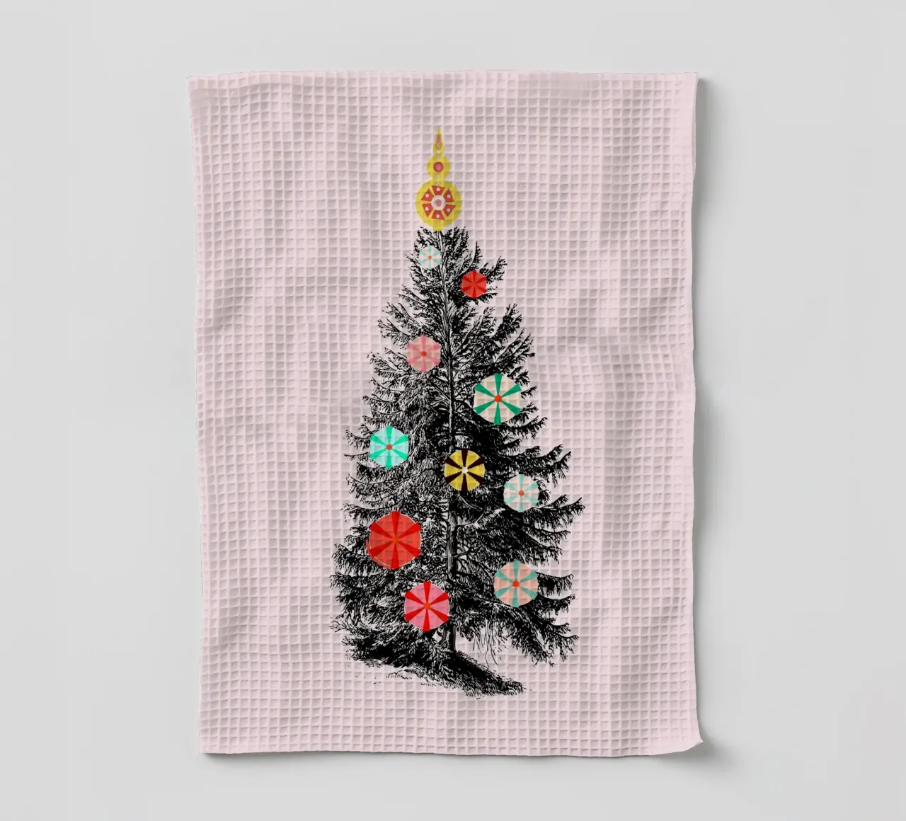 Retro Christmas Tree with Candy Ornaments canovaccio da cucina da showmemars