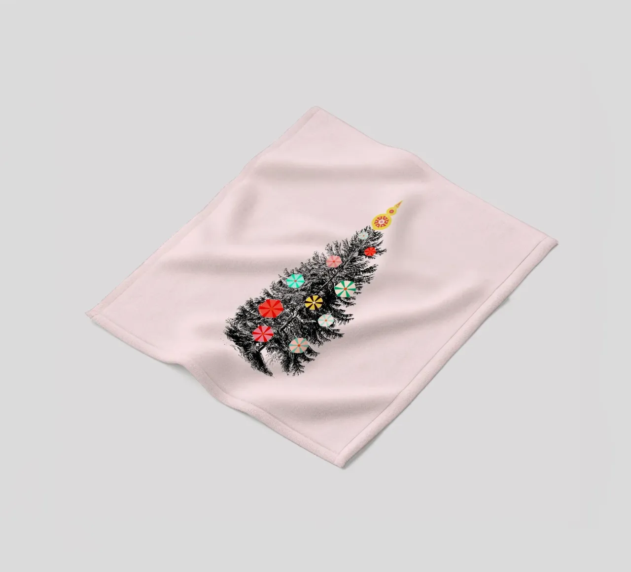 Retro Christmas Tree with Candy Ornaments coperta in pile da showmemars