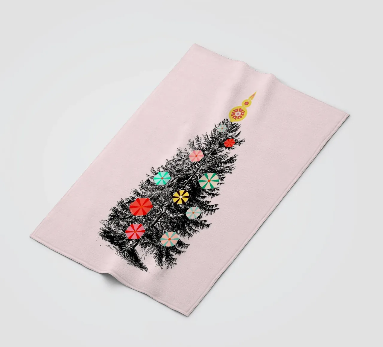 Retro Christmas Tree with Candy Ornaments coperta in pile da showmemars