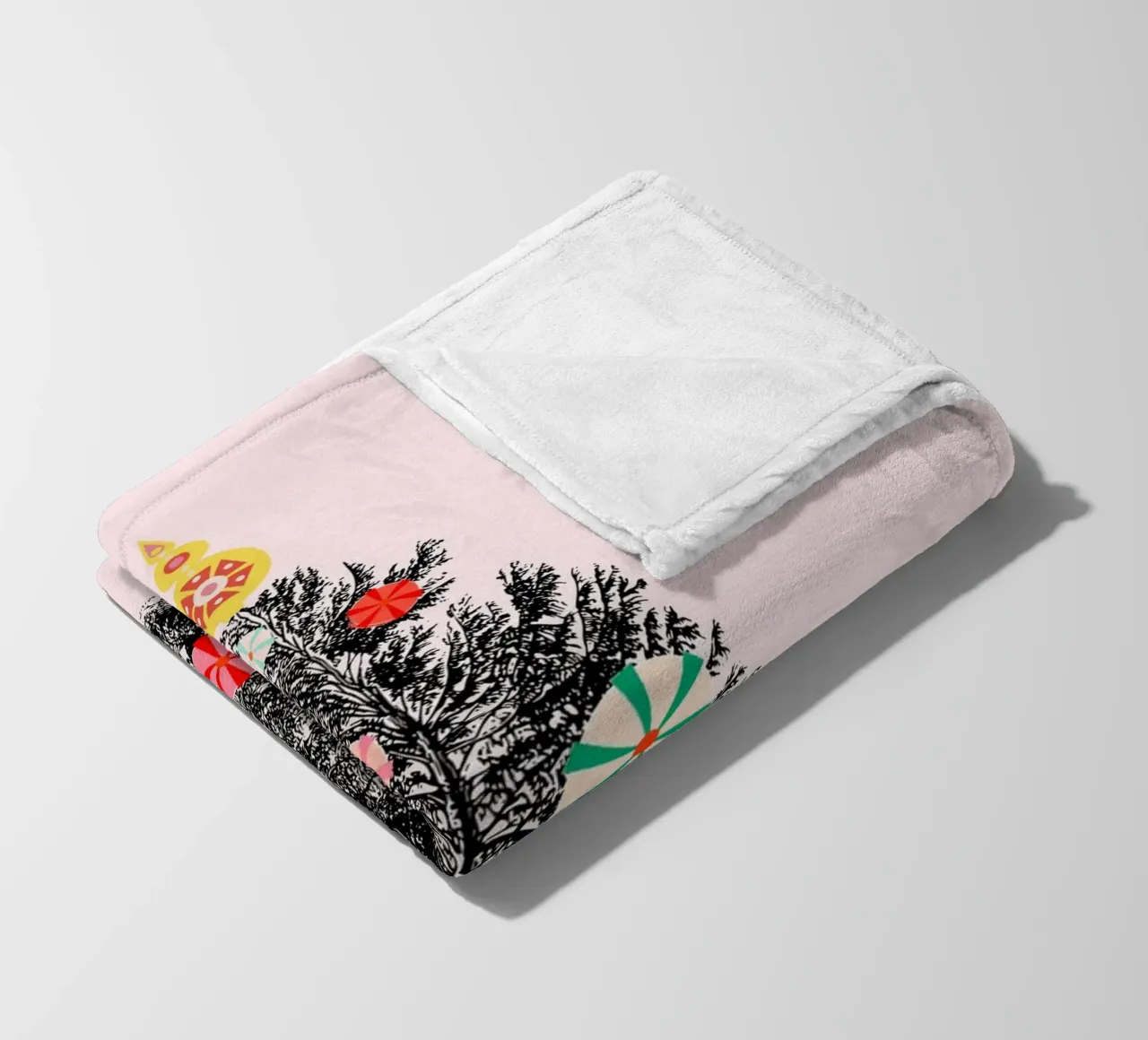 Retro Christmas Tree with Candy Ornaments coperta in pile da showmemars