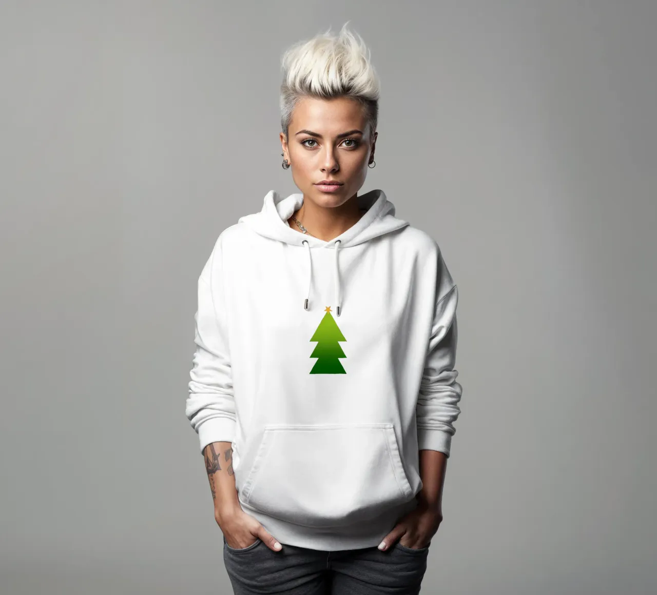 Tannenbaum Farbverlauf felpa con cappuccio da Sophie Augustin Illustration