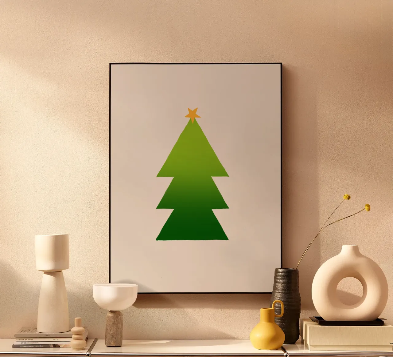 Tannenbaum Farbverlauf alluminio dibond da Sophie Augustin Illustration
