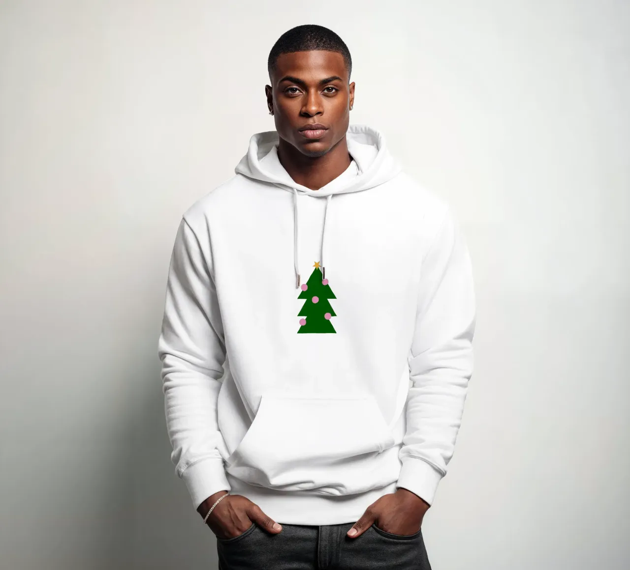 Tannenbaum mit Kugeln felpa con cappuccio da Sophie Augustin Illustration