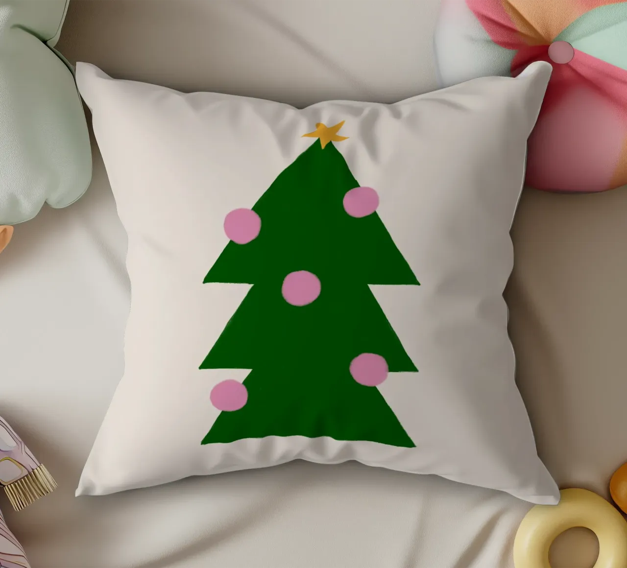 Tannenbaum mit Kugeln cuscino da Sophie Augustin Illustration