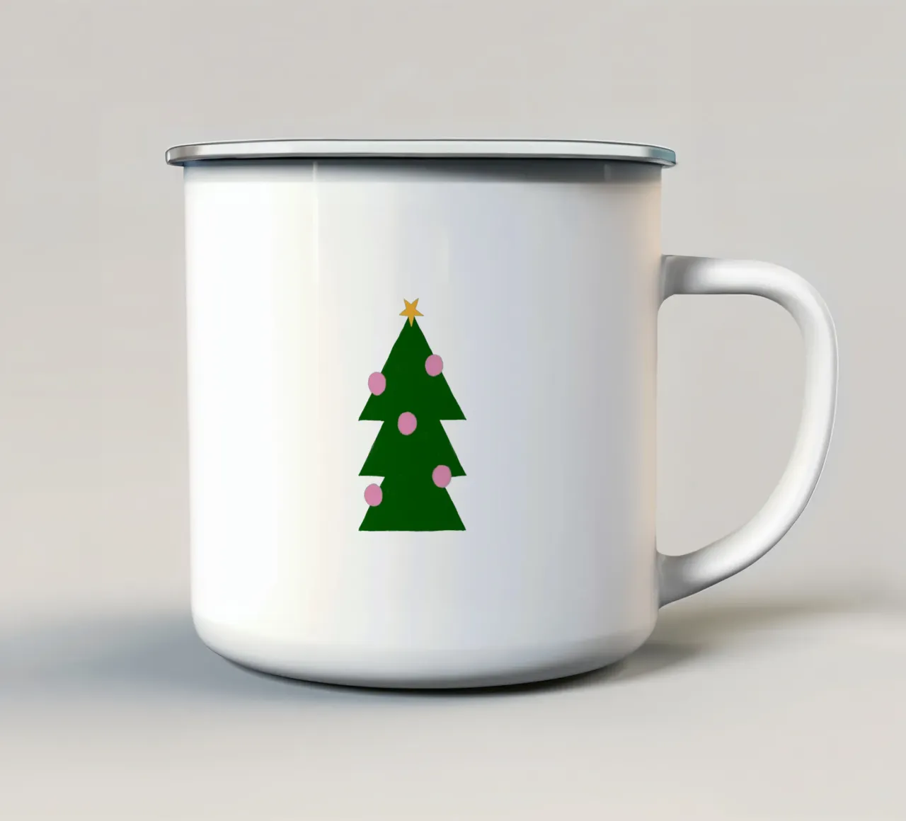 Tannenbaum mit Kugeln emaille mok van Sophie Augustin Illustration