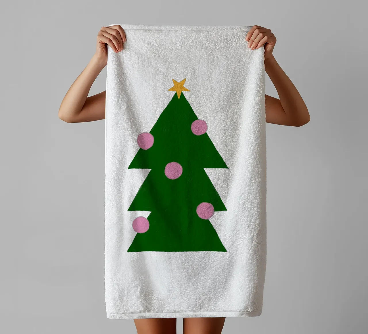 Tannenbaum mit Kugeln asciugamano da bagno da Sophie Augustin Illustration