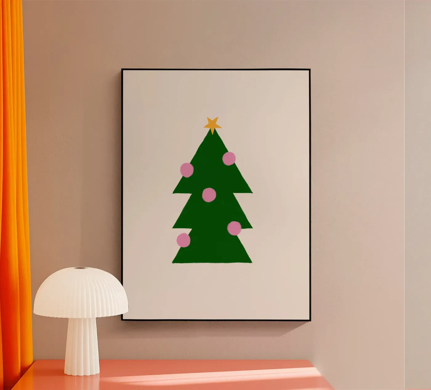 Tannenbaum mit Kugeln acrylic glass by Sophie Augustin Illustration