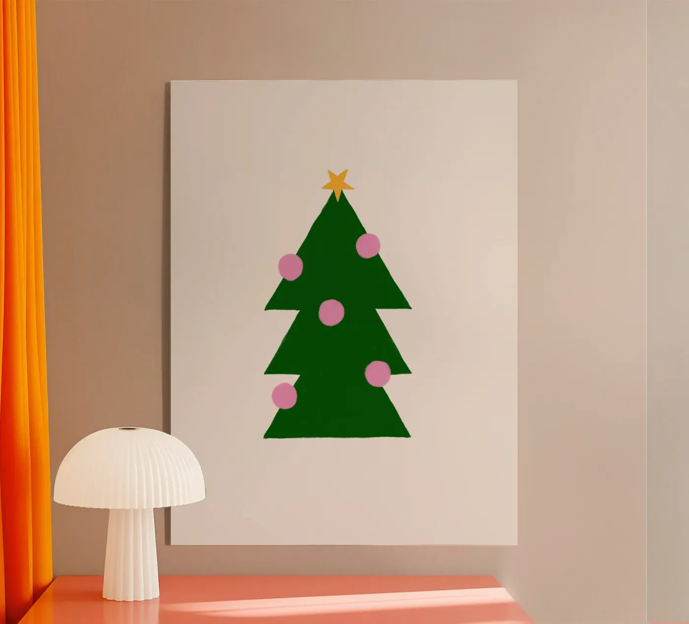 Tannenbaum mit Kugeln acrylic glass by Sophie Augustin Illustration
