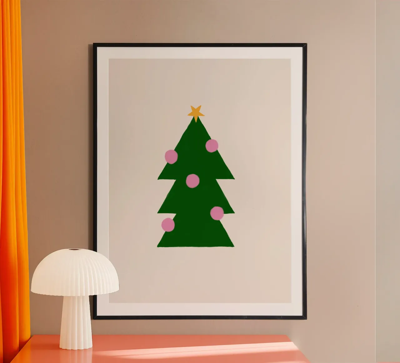 Tannenbaum mit Kugeln carta hahnemühle da Sophie Augustin Illustration