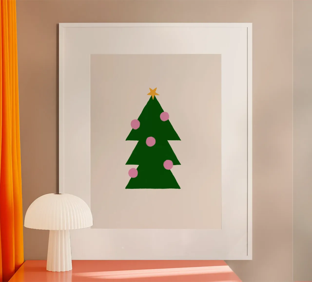 Tannenbaum mit Kugeln carta hahnemühle da Sophie Augustin Illustration