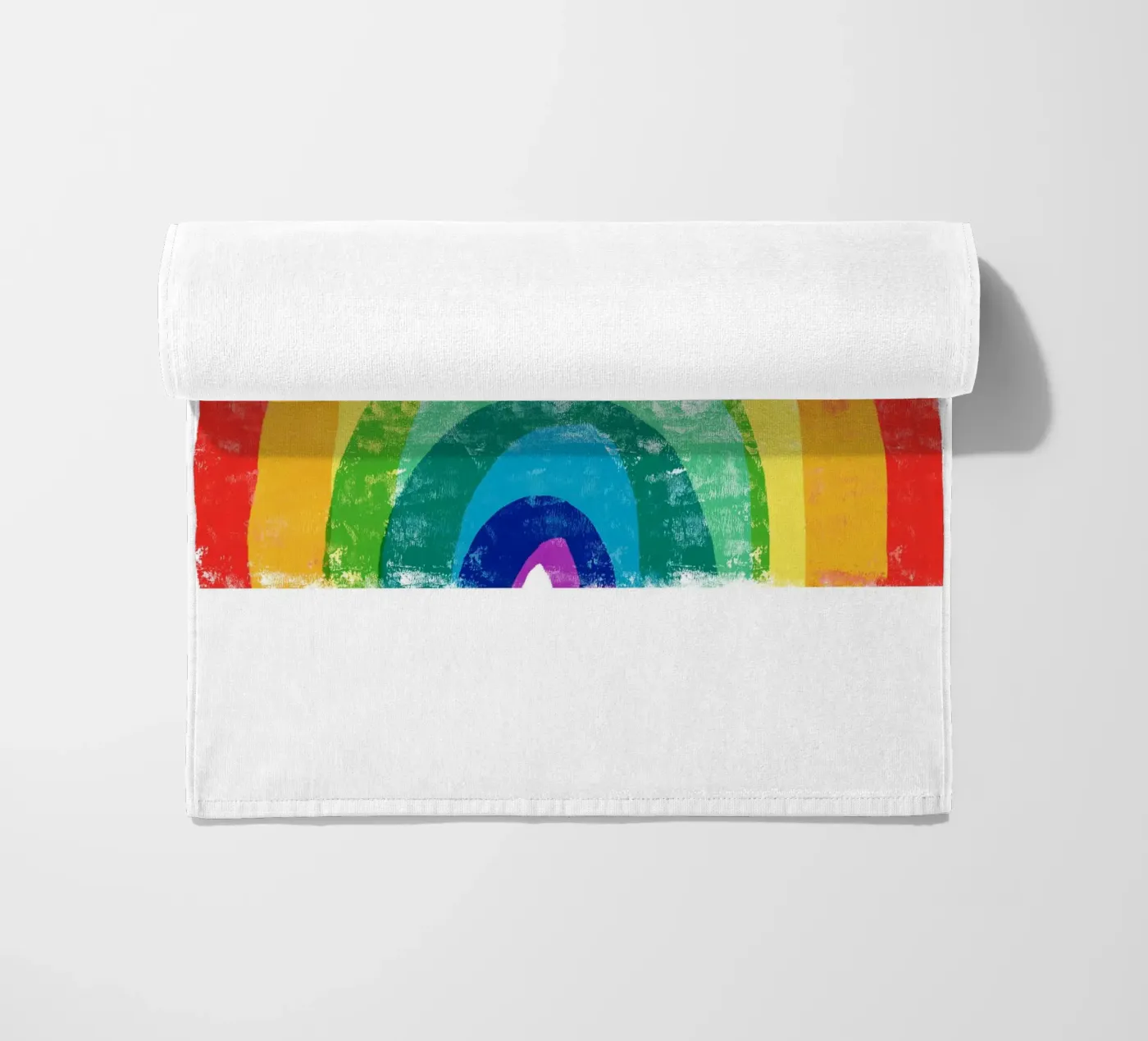 Rainbow beach towel by Kim Hubball Studio
