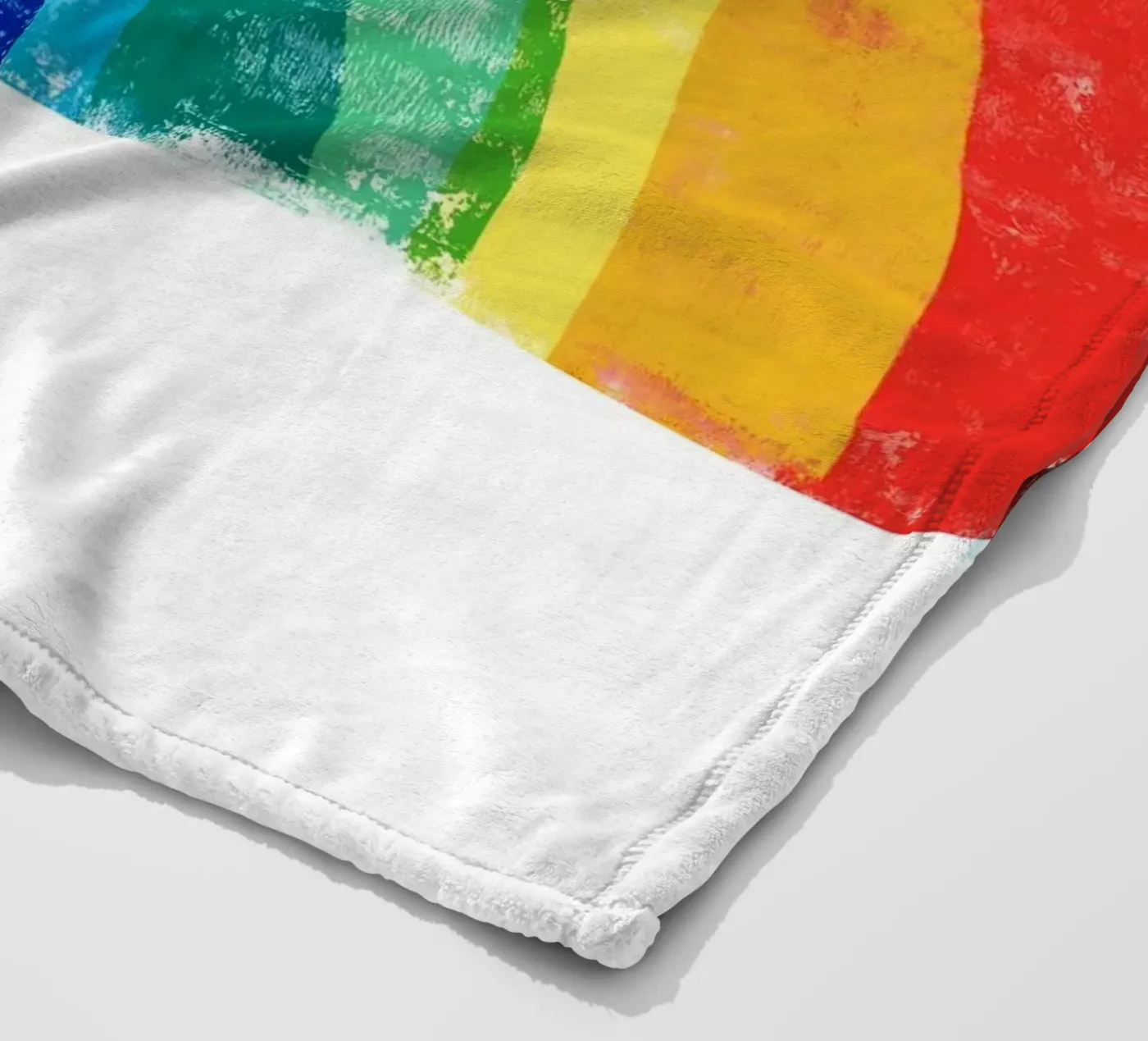 Rainbow fleece blanket by Kim Hubball Studio