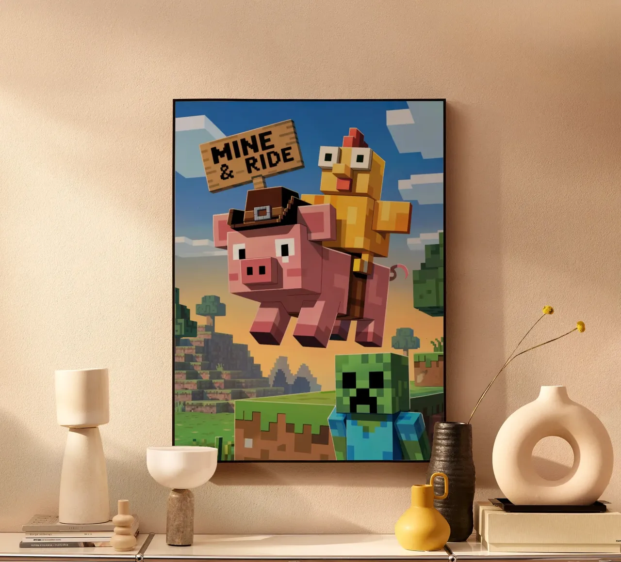 Minecraft Mine and Ride alluminio dibond da Stellar Creative