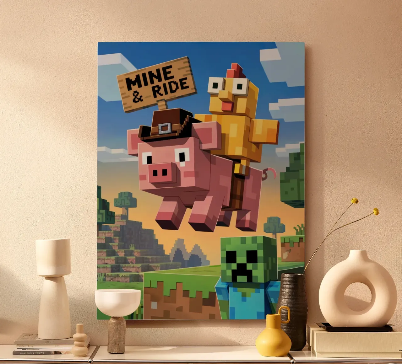 Minecraft Mine and Ride alluminio dibond da Stellar Creative