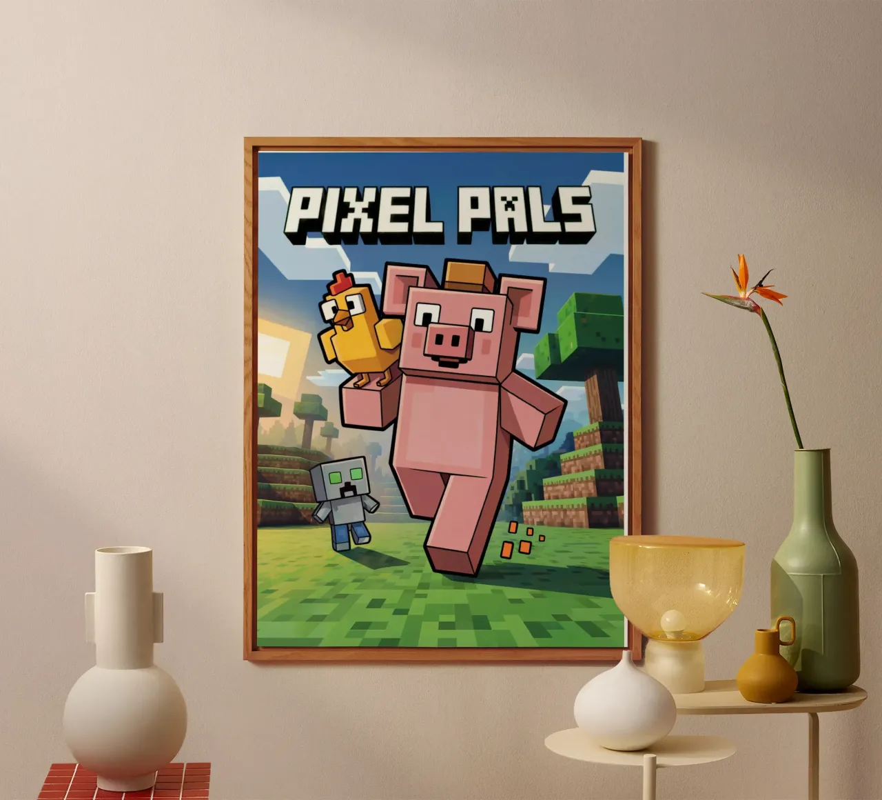 Minecraft Pixel Pals alluminio dibond da Stellar Creative