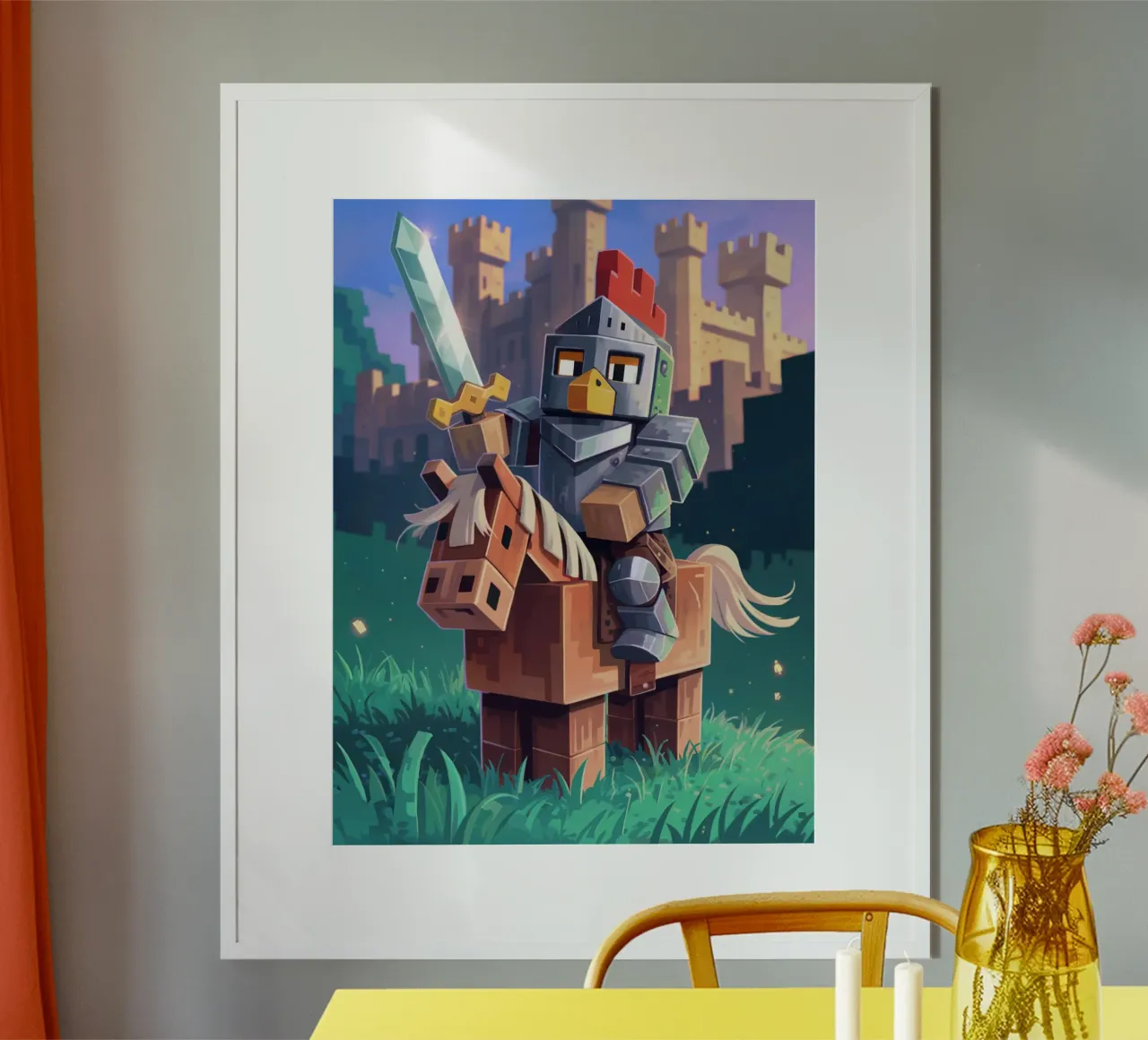 Minecraft Chicken Knight carta hahnemühle da Stellar Creative