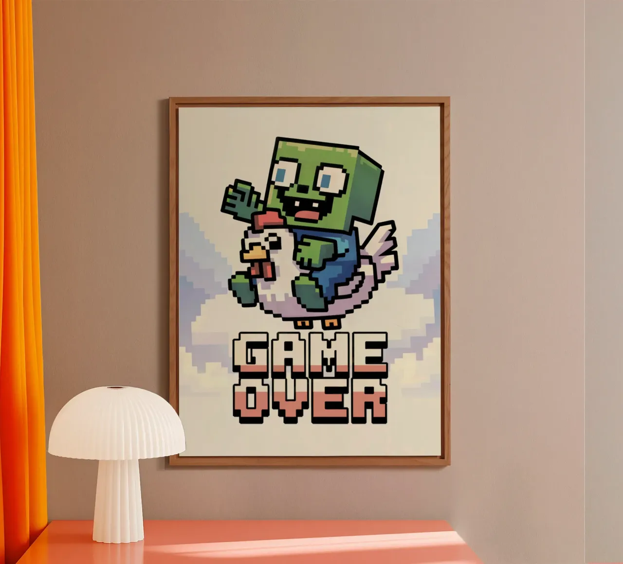 Minecraft Game Over alluminio dibond da Stellar Creative