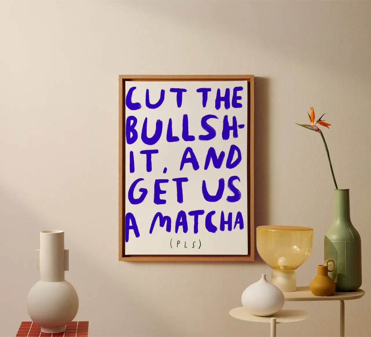 Cut the bullshit and get us a Matcha pls canvas van Siora