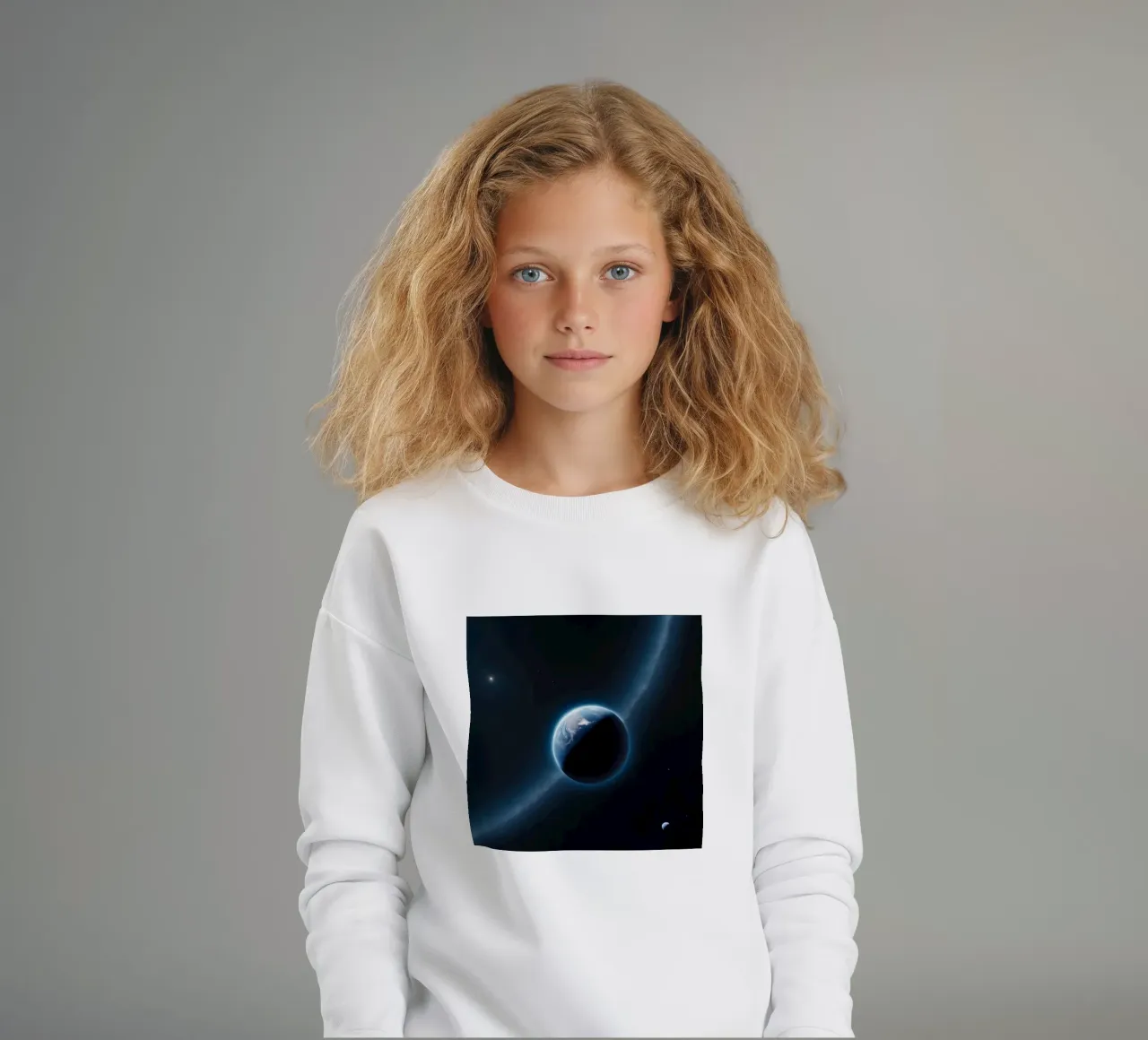 Punto azul pálido en alta resolución sudadera para niño de sidine shop