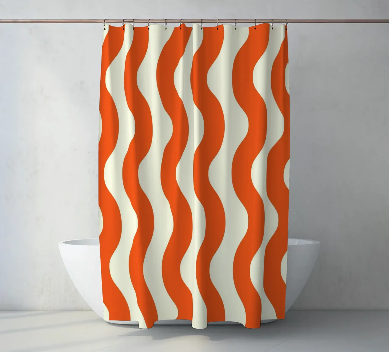 Orange Wave Pattern tenda da doccia da LisaArtes
