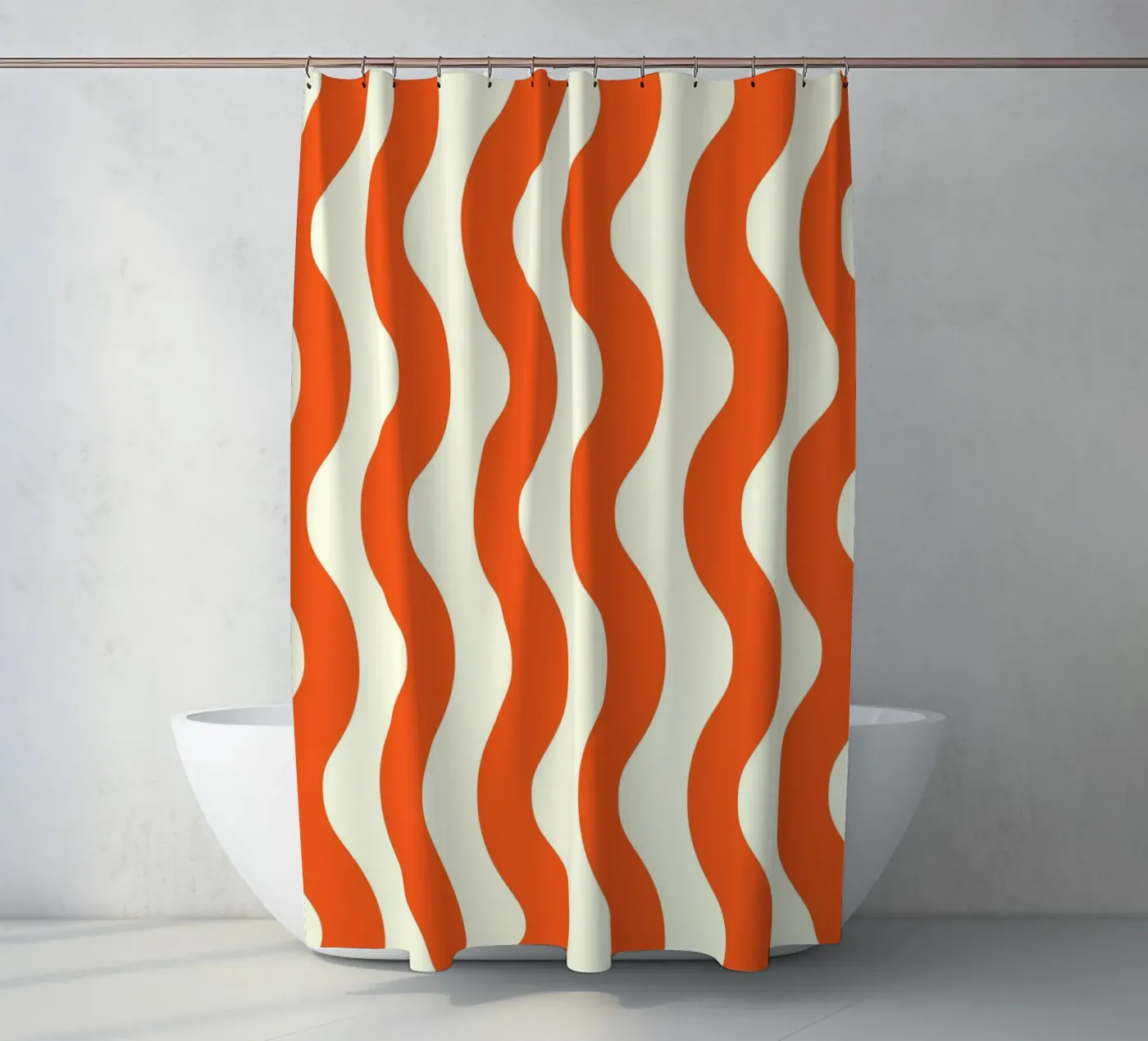 Orange Wave Pattern Duschvorhang von LisaArtes