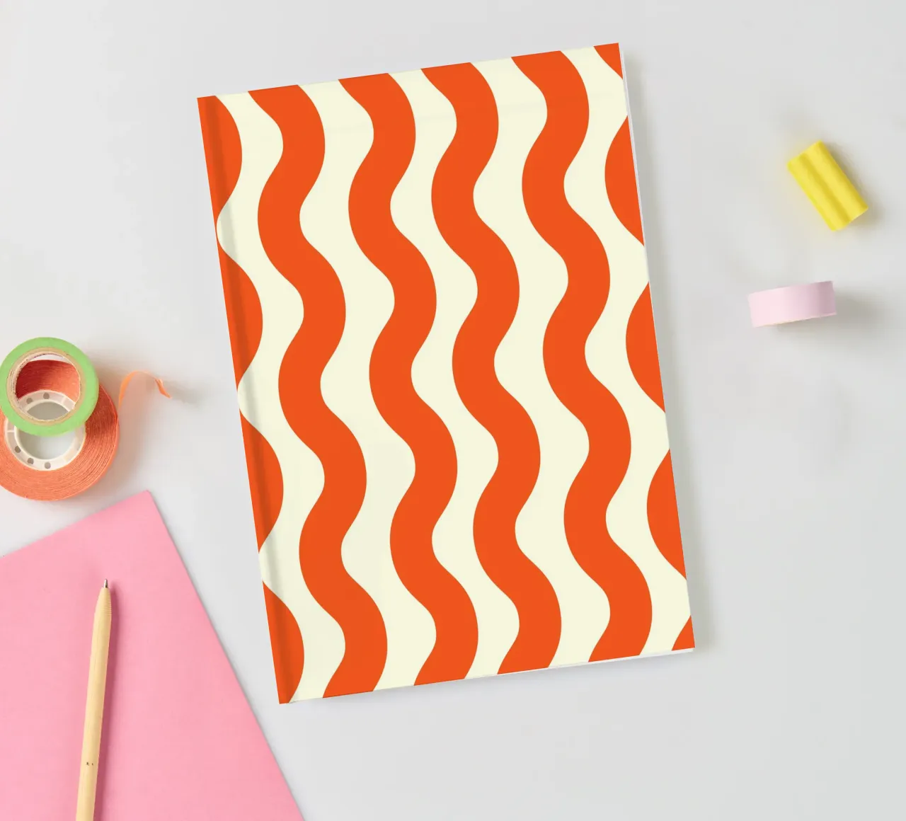 Orange Wave Pattern notebook by LisaArtes
