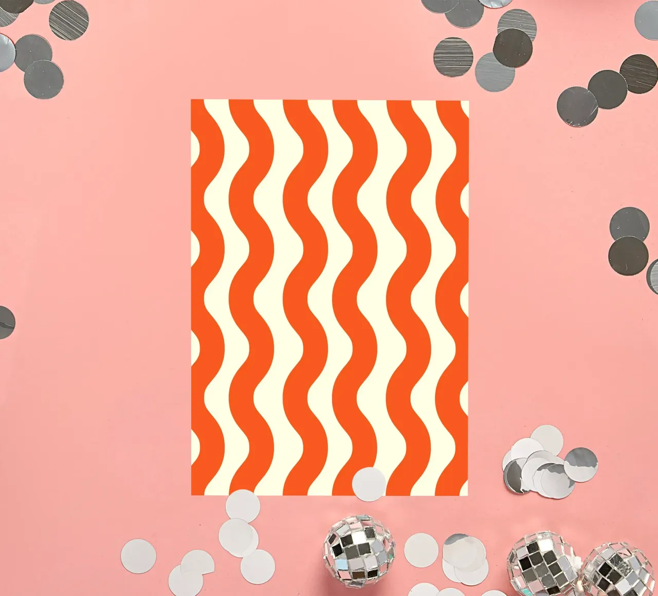 Orange Wave Pattern adesivo da LisaArtes
