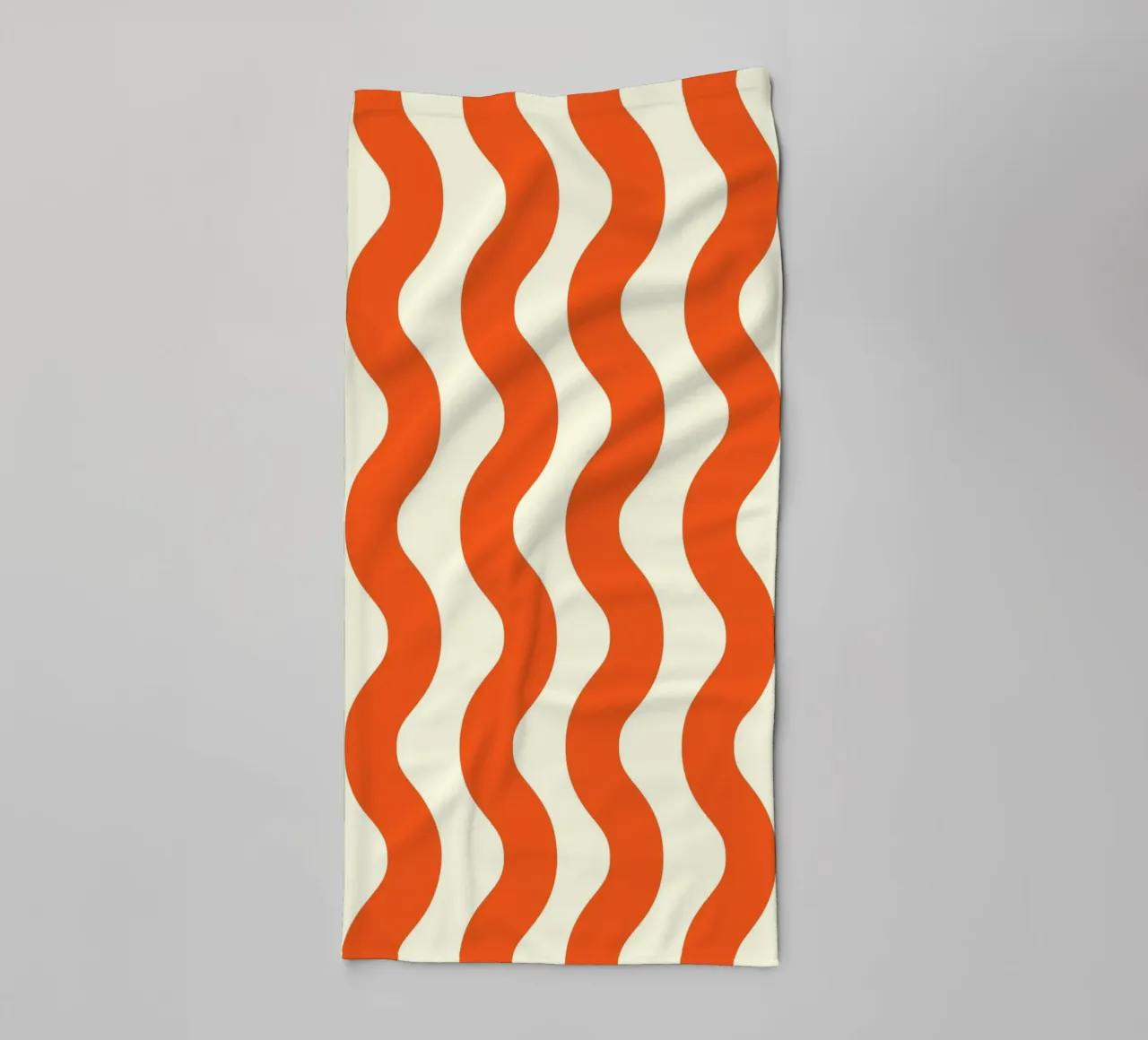 Orange Wave Pattern badhanddoek van LisaArtes