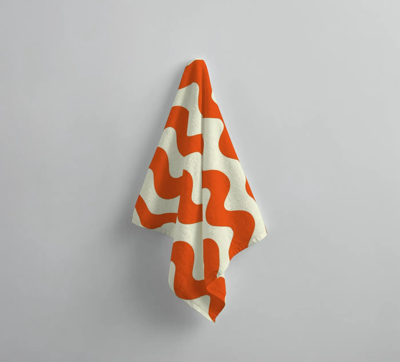 Orange Wave Pattern badhanddoek van LisaArtes
