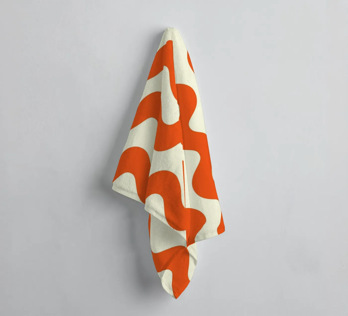 Orange Wave Pattern towel by LisaArtes