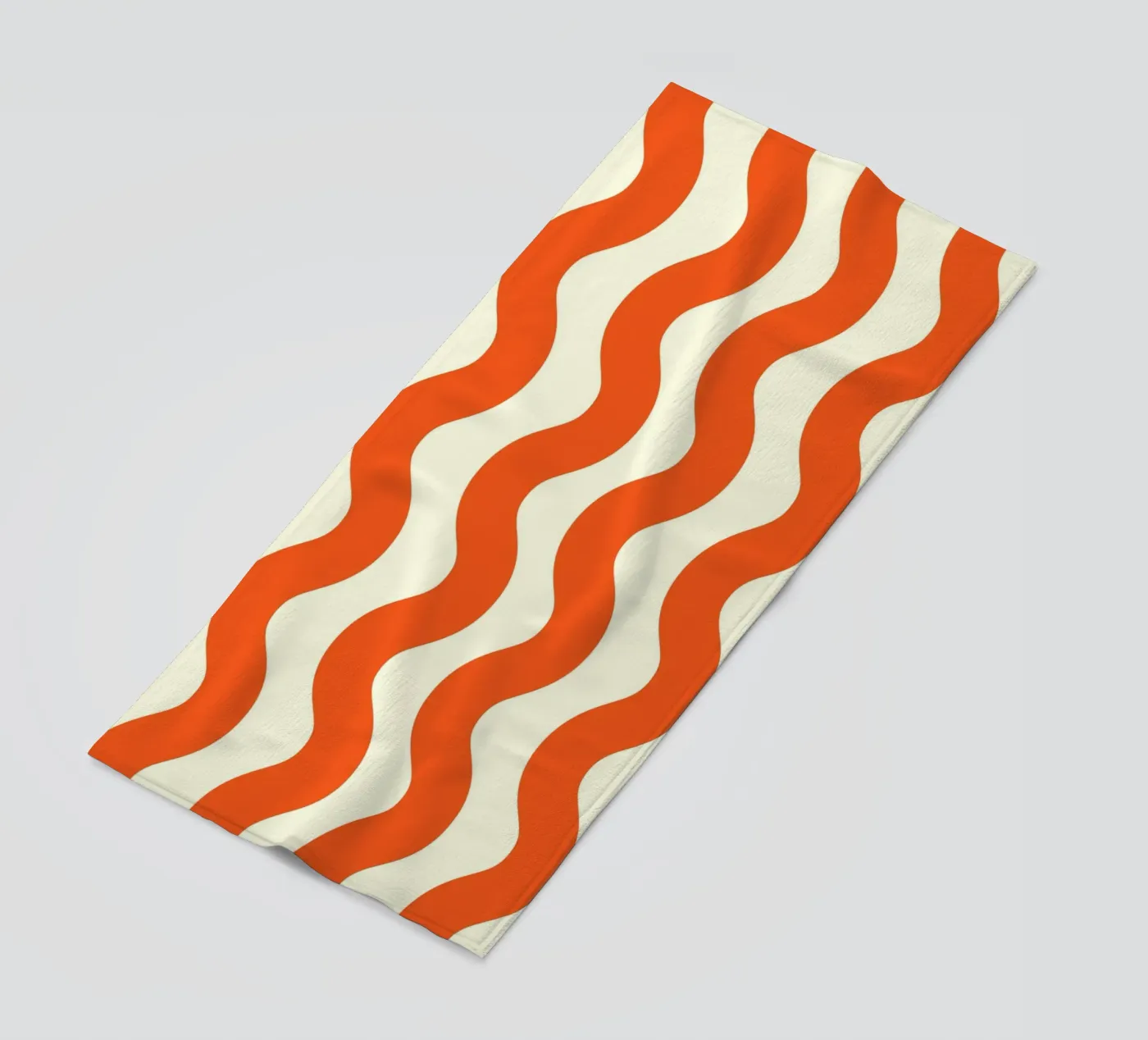 Orange Wave Pattern beach towel by LisaArtes