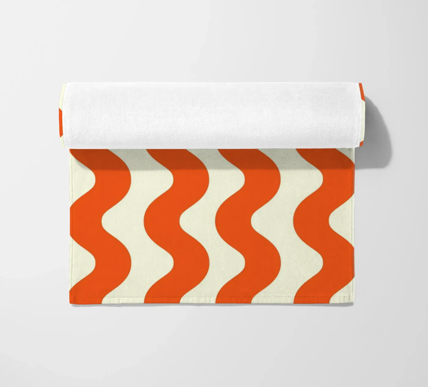 Orange Wave Pattern beach towel by LisaArtes