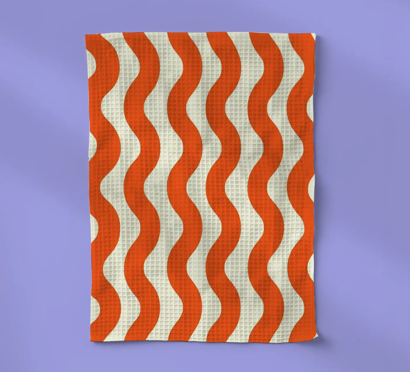 Orange Wave Pattern theedoek van LisaArtes