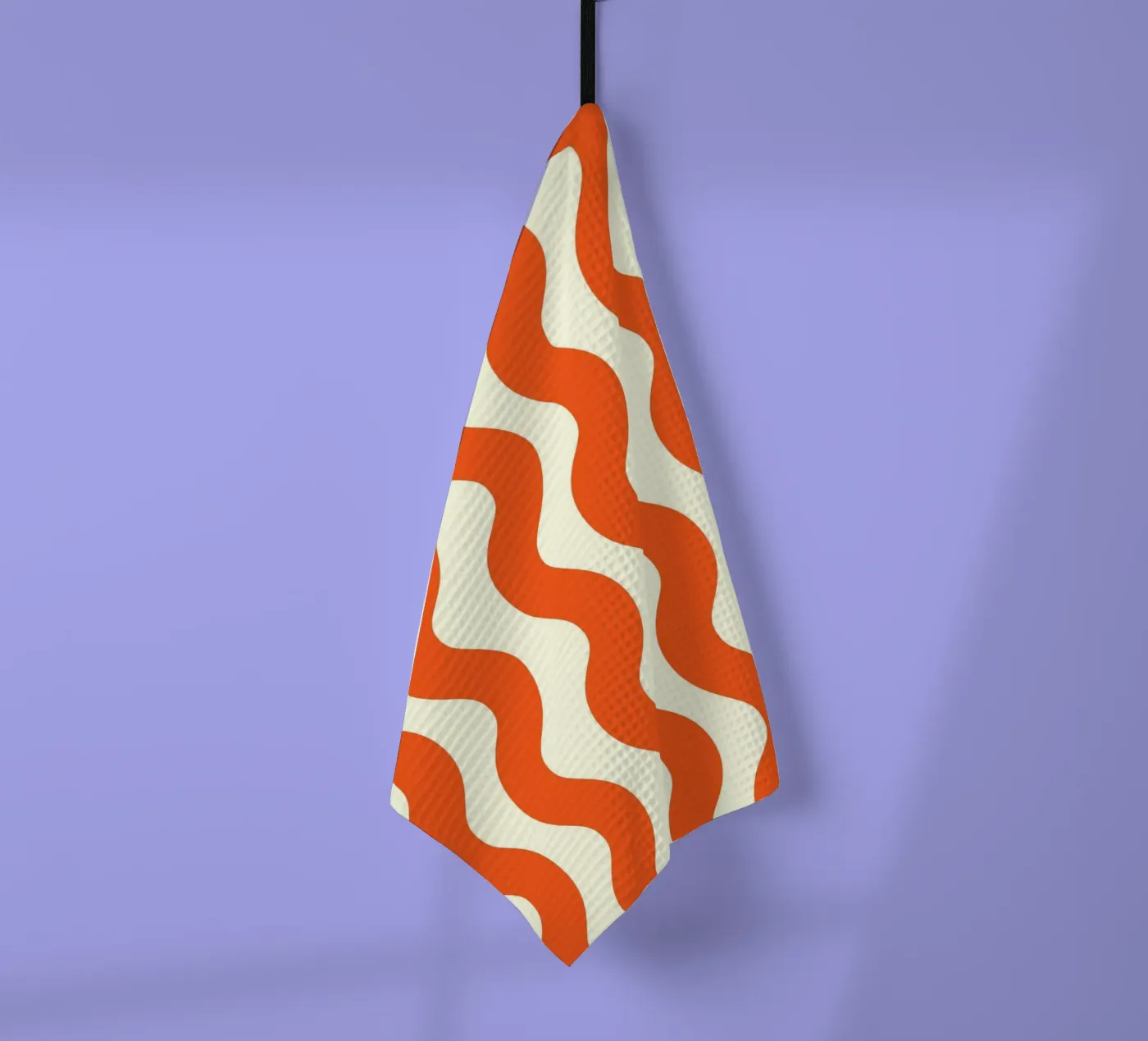 Orange Wave Pattern theedoek van LisaArtes