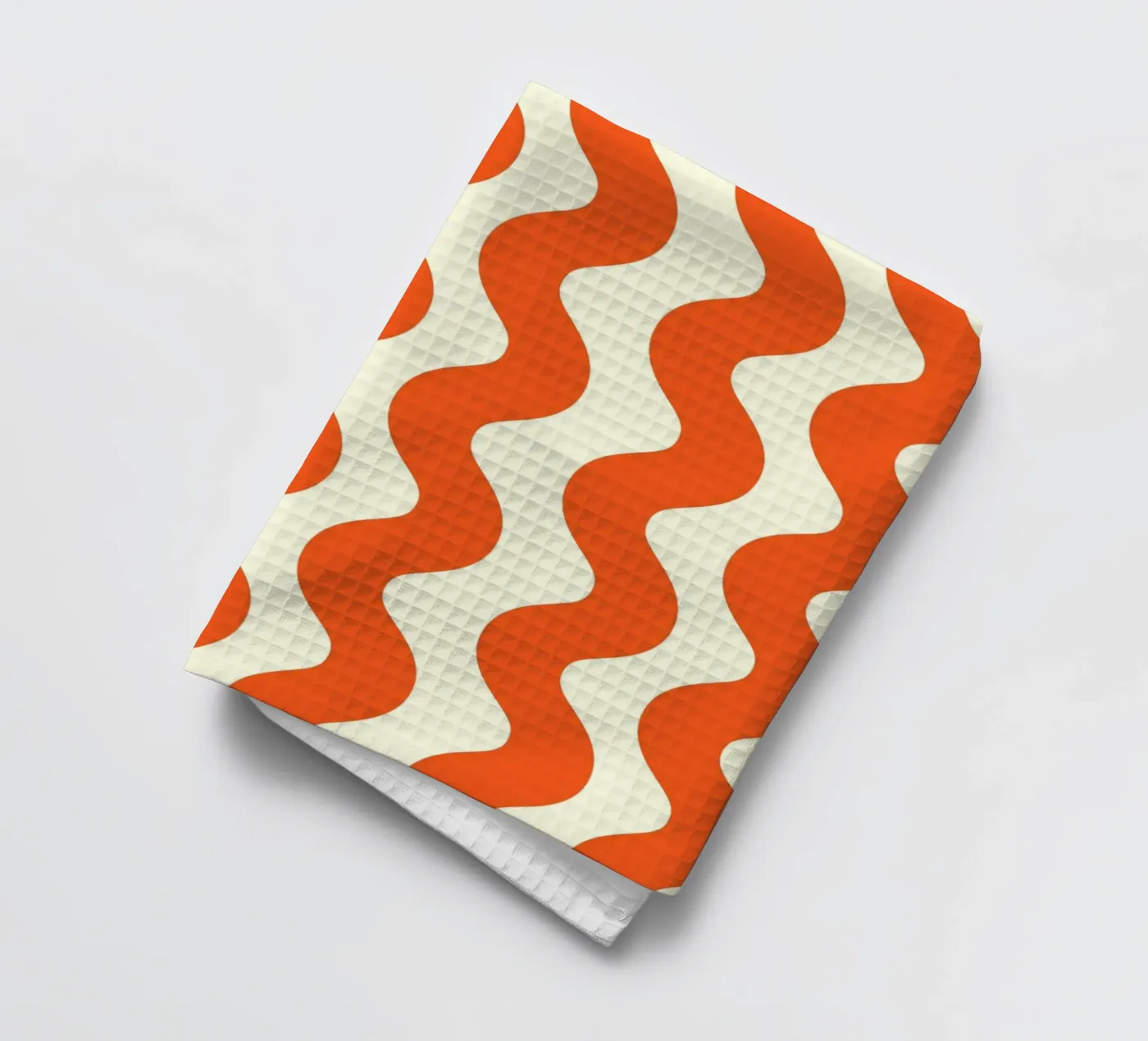 Orange Wave Pattern theedoek van LisaArtes