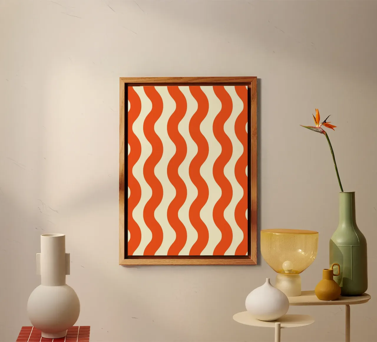 Orange Wave Pattern alluminio dibond da LisaArtes