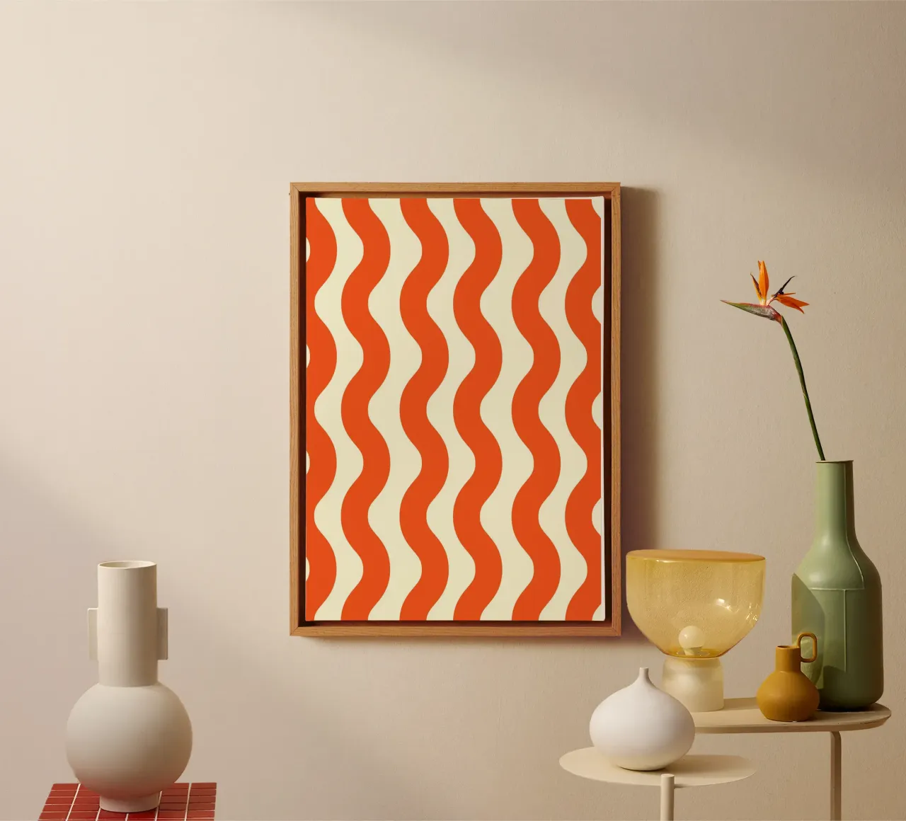 Orange Wave Pattern tela da LisaArtes